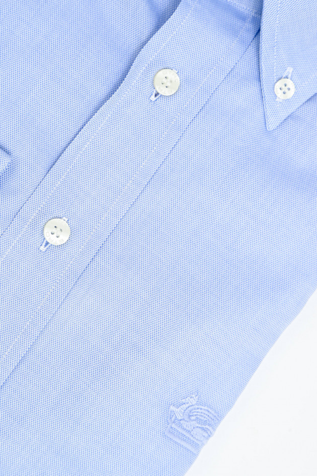 Etro  Piqué-Baumwollhemd in Hellblau