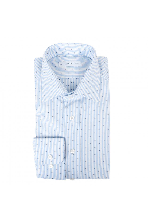 Etro Baumwollhemd in Blau/Weiß gemustert