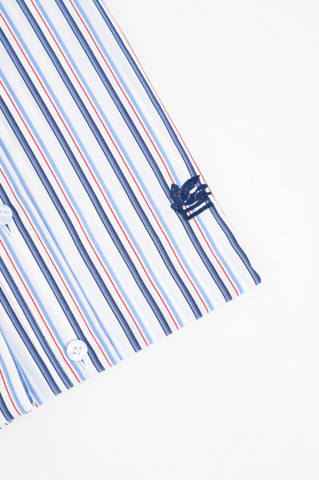 Etro Hemd mit Streifen in Weiß/Blau/Rot