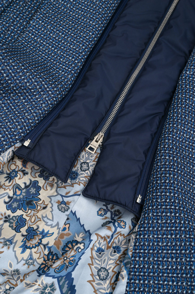 Etro Hybrid-Jacke in Dunkelblau gemustert