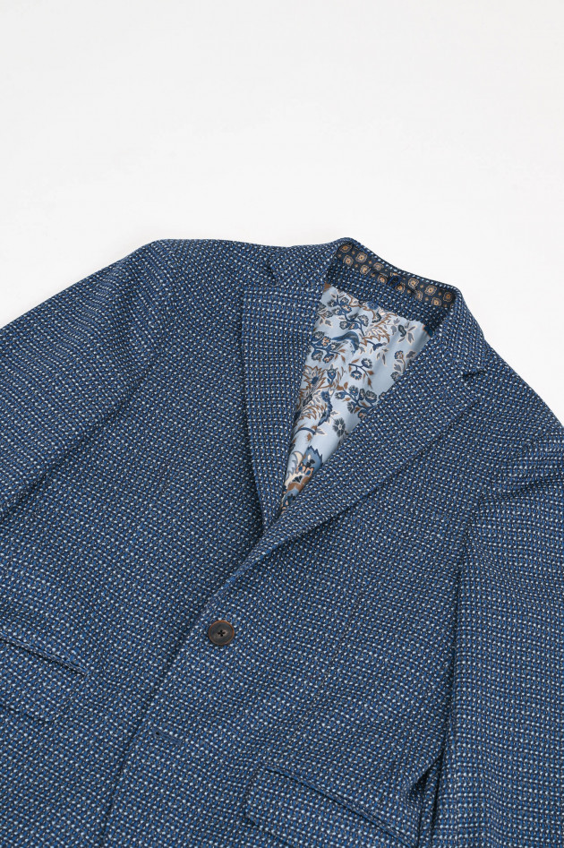 Etro Hybrid-Jacke in Dunkelblau gemustert