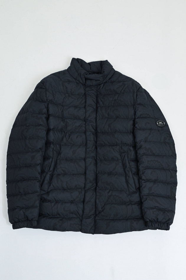 Etro Gemusterte Daunenjacke in Midnight