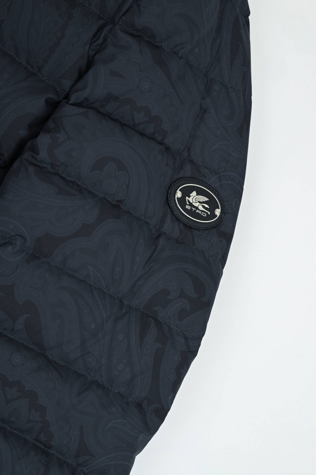 Etro Gemusterte Daunenjacke in Midnight