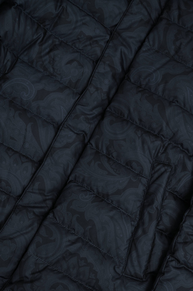 Etro Gemusterte Daunenjacke in Midnight