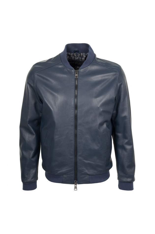 Etro Lederjacke in Blau