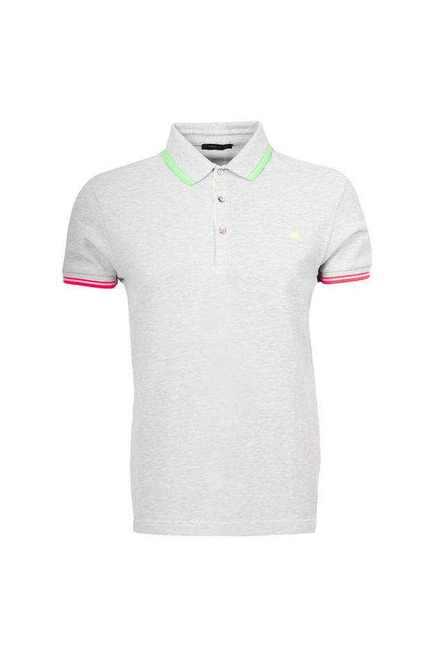 Etro Poloshirt in Grau/Neon