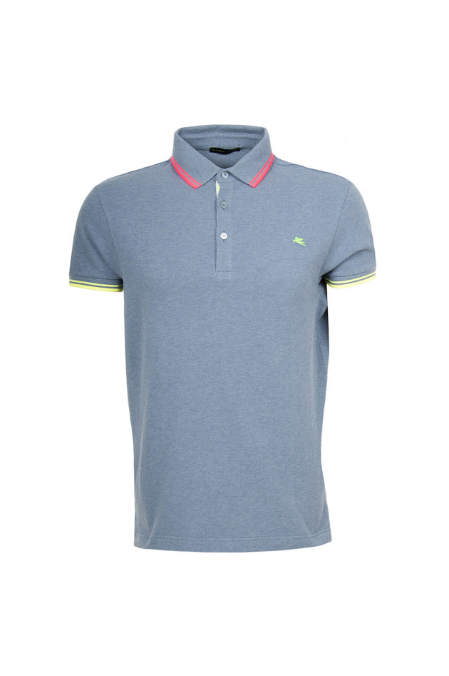 Etro Poloshirt in Blau/Neon