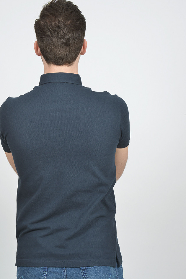 Etro Poloshirt mit gemustertem Innenkragen in  Navy