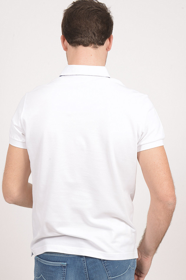 Etro Poloshirt mit gemustertem Innenkragen in Weiß