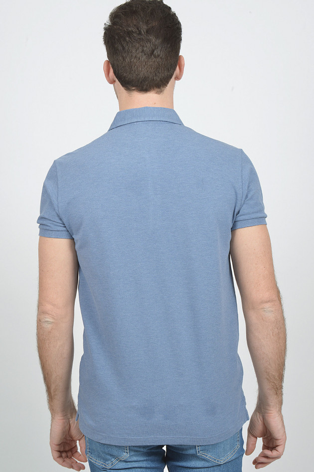 Etro Poloshirt mit gemustertem Innenkragen in Blau/Grau