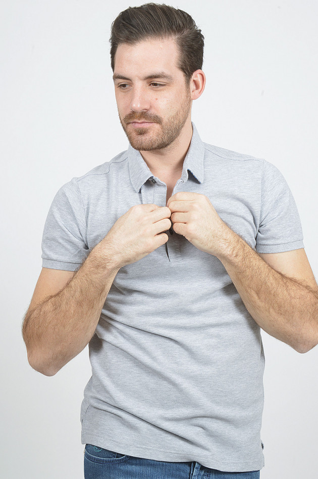 Etro Poloshirt mit gemustertem Innenkragen in Grau