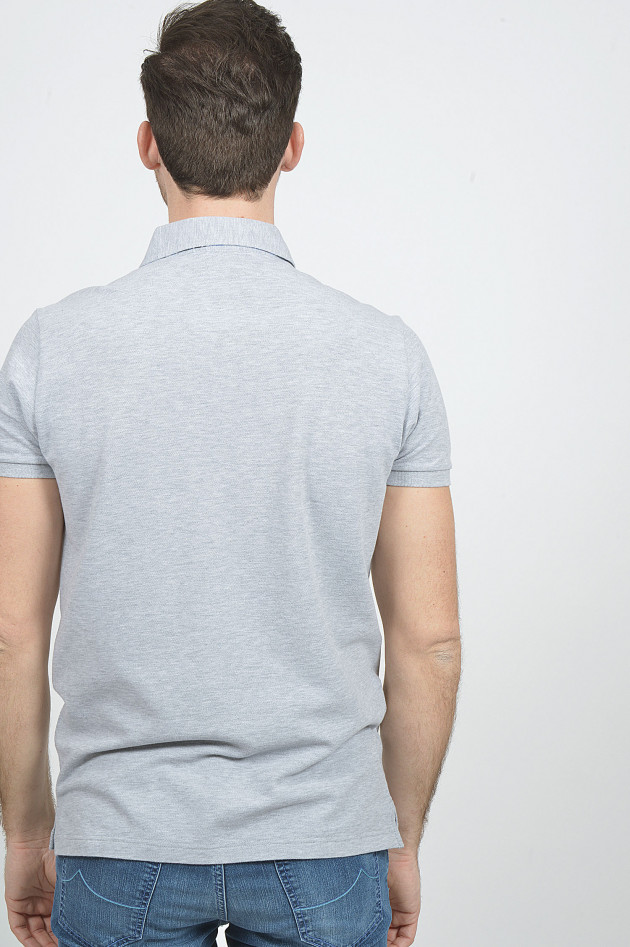 Etro Poloshirt mit gemustertem Innenkragen in Grau