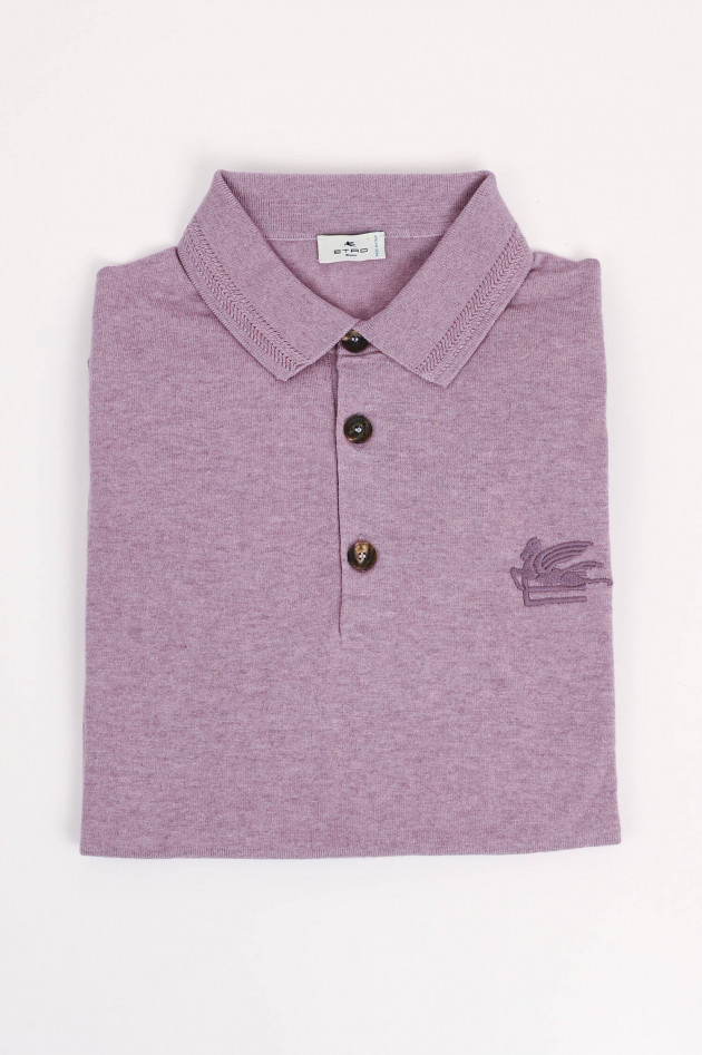 Etro Strickpolo aus Baumwoll-Cashmere-Mix in Flieder
