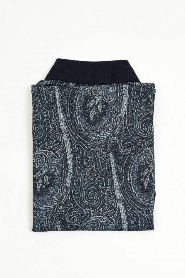 Etro  Polo-Shirt in Graublau mit Paisley-Muster