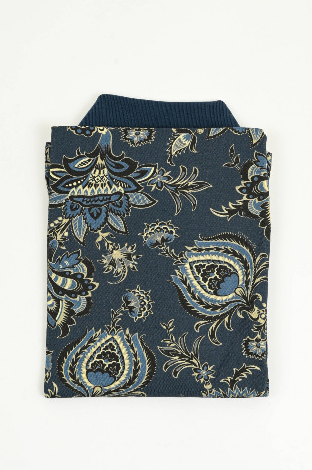 Etro  Polo-Shirt in Navy/Beige mit Paisley-Muster