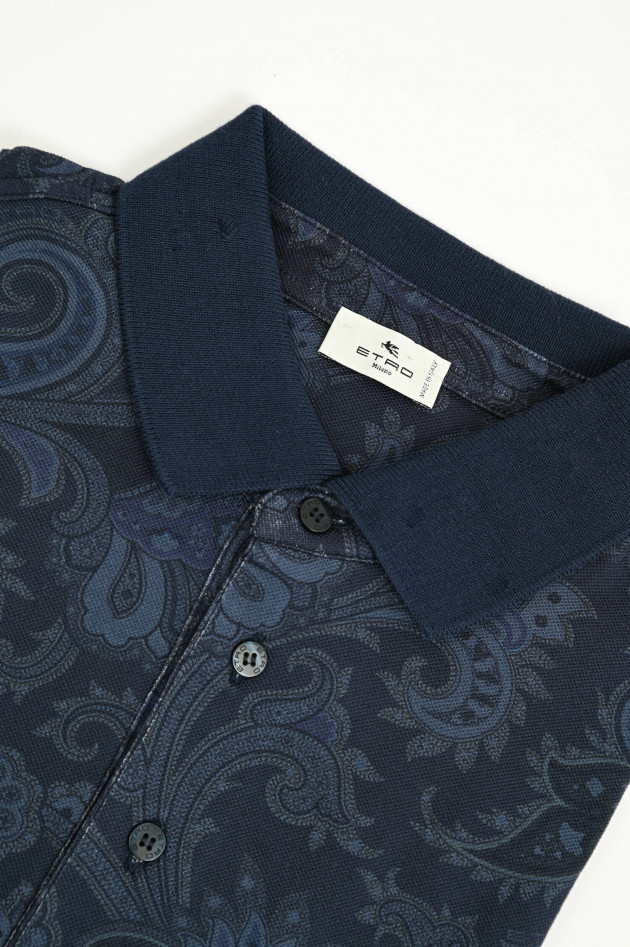 Etro  Polo-Shirt in Navy mit Paisley-Muster
