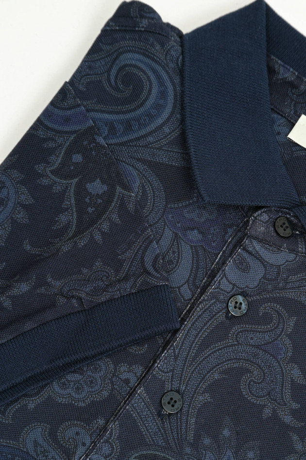 Etro  Polo-Shirt in Navy mit Paisley-Muster