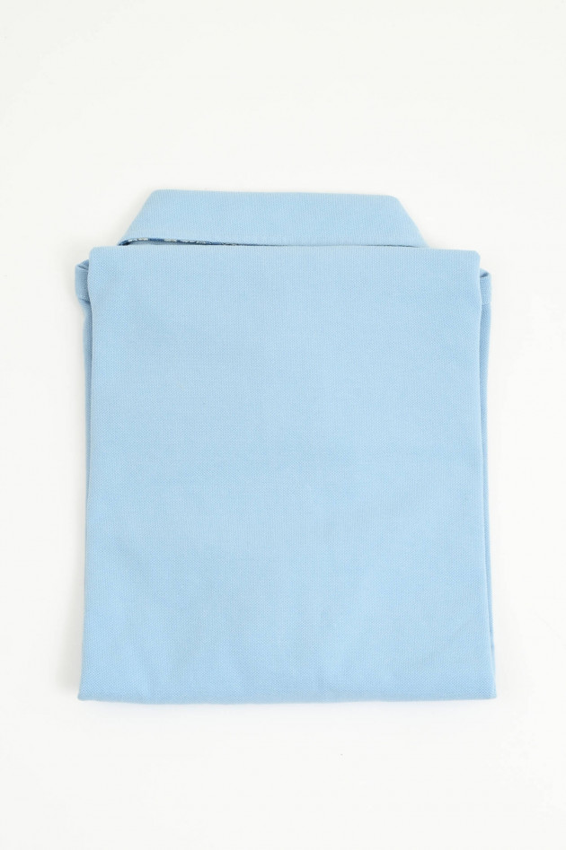 Etro  Kurzarm-Polo mit gemustertem Kragen in Hellblau