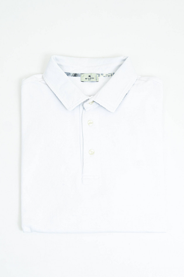 Etro  Kurzarm-Polo mit gemustertem Kragen in Weiß
