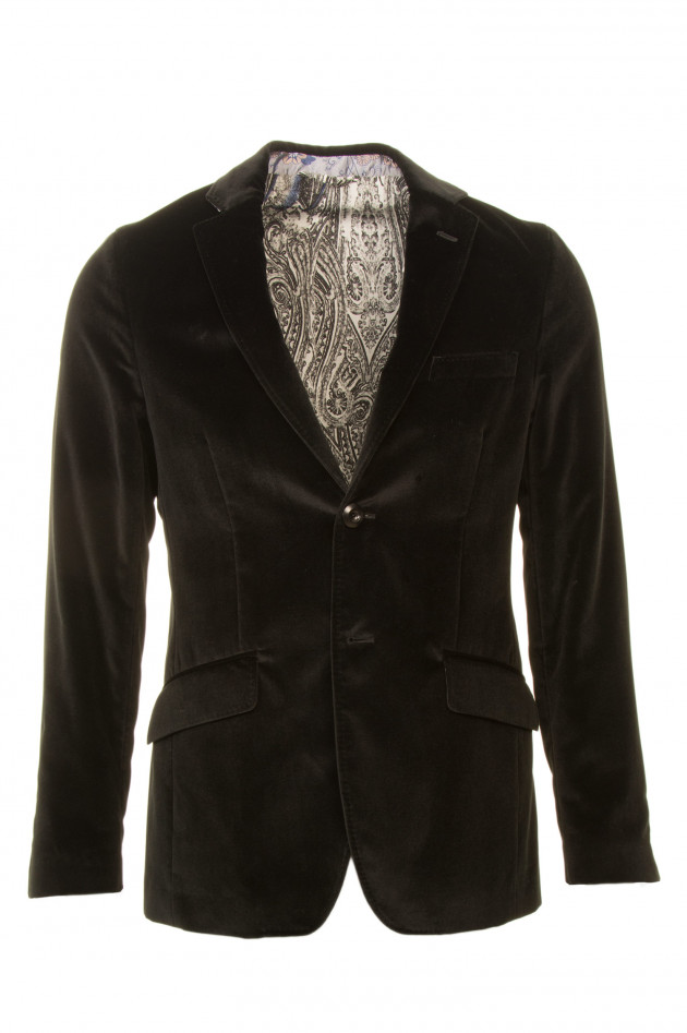 Etro Samt - Sakko in Schwarz