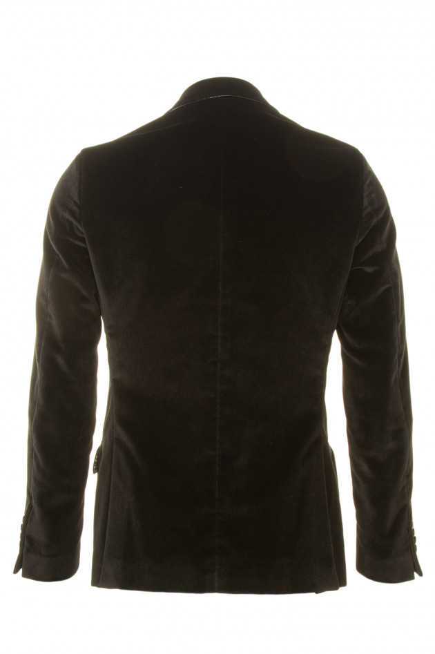 Etro Samt - Sakko in Schwarz