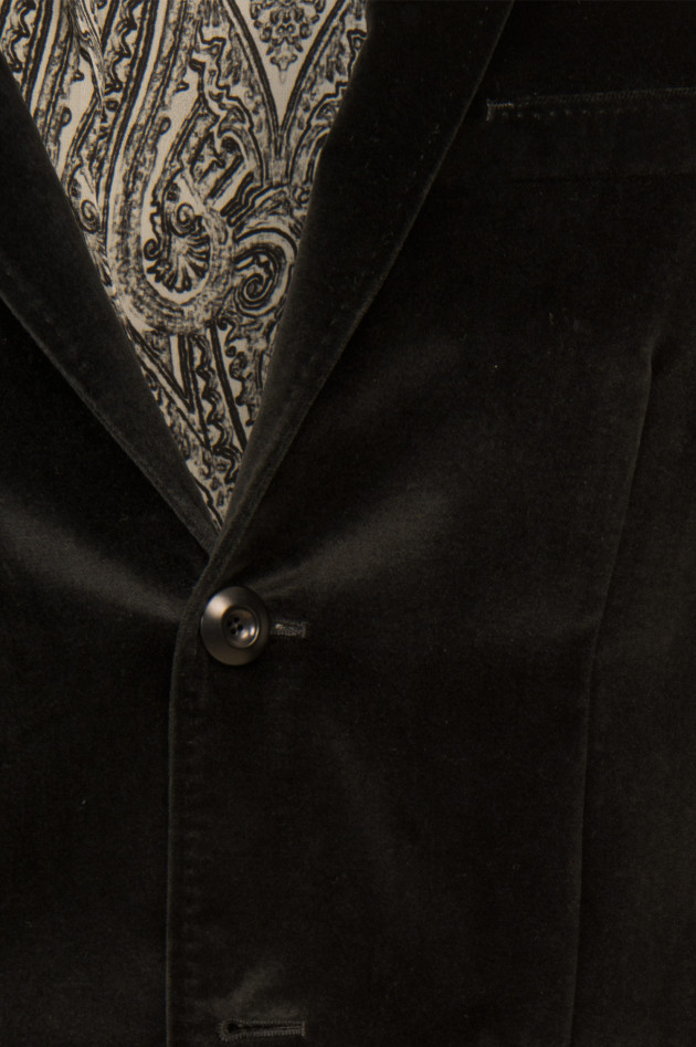 Etro Samt - Sakko in Schwarz