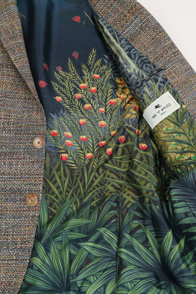 Etro Sakko aus Baumwoll-Mix in Braun/Multicolor