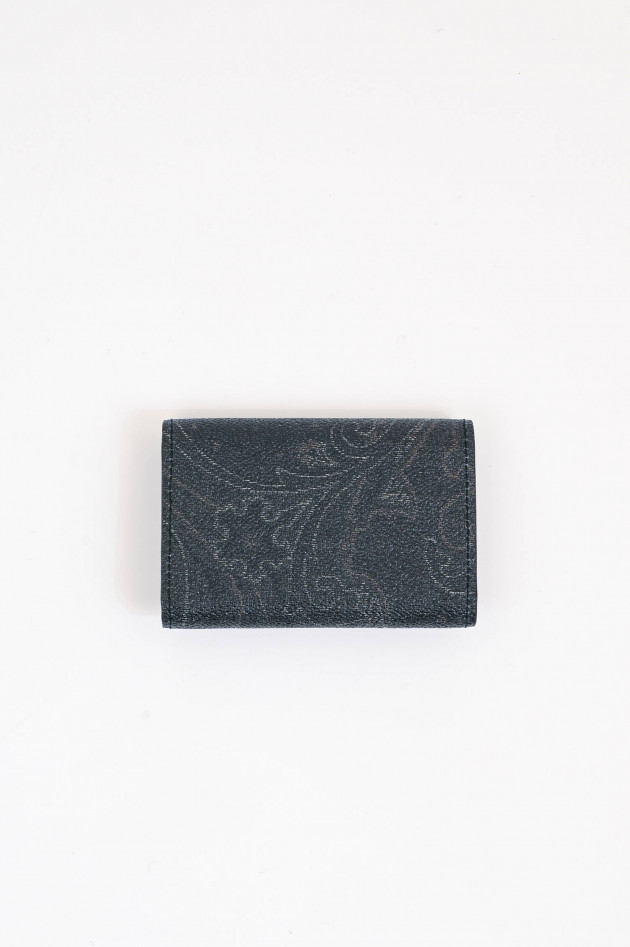 Etro Schlüsseletui mit Paisly-Muster in Grau/Schwarz