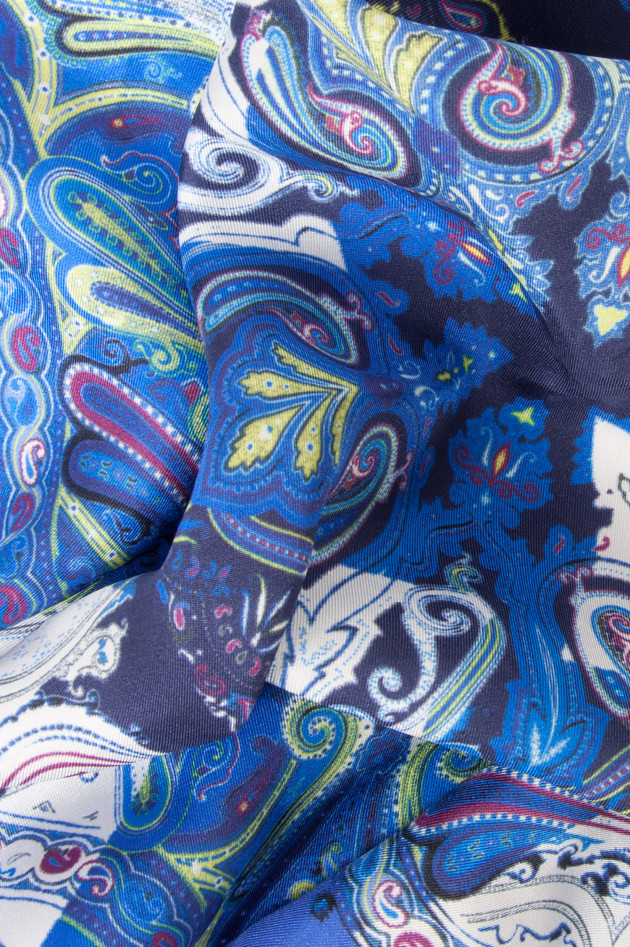 Etro Einstecktuch in Blau gemustert