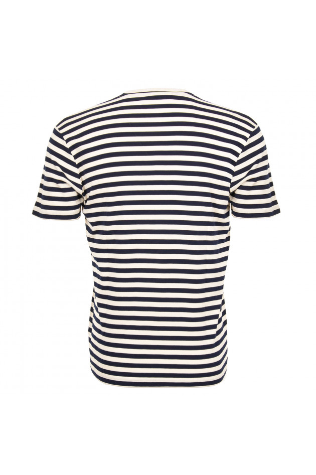 Etro T-Shirt in Blau/Weiß gemustert