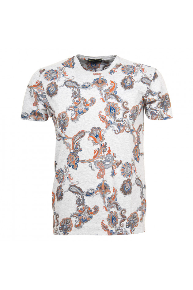 Etro T-Shirt in Grau gemustert
