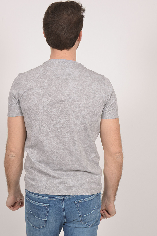 Etro T-Shirt in Grau gemustert