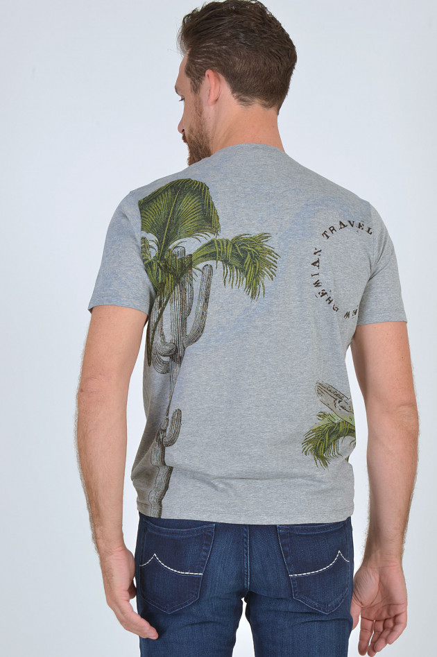 Etro T-Shirt mit Print in Grau/Grün