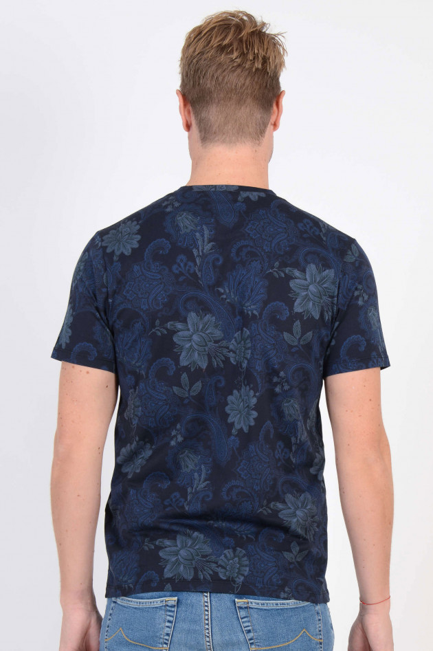 Etro T-Shirt in Navy gemustert