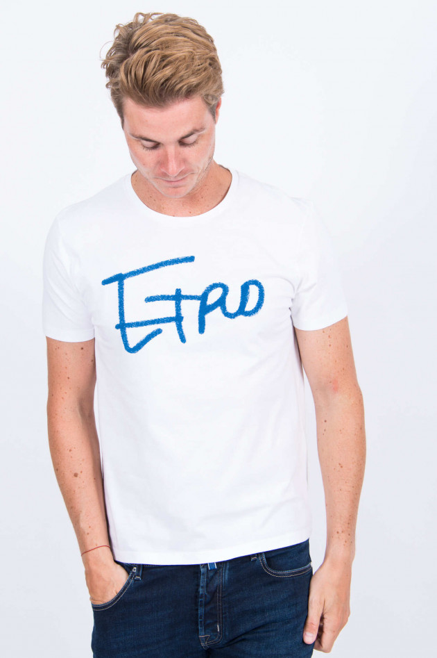 Etro T-Shirt mit Schriftzug in Weiß