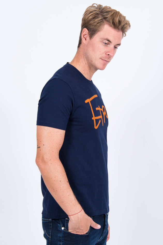 Etro T-Shirt mit Schriftzug in Navy