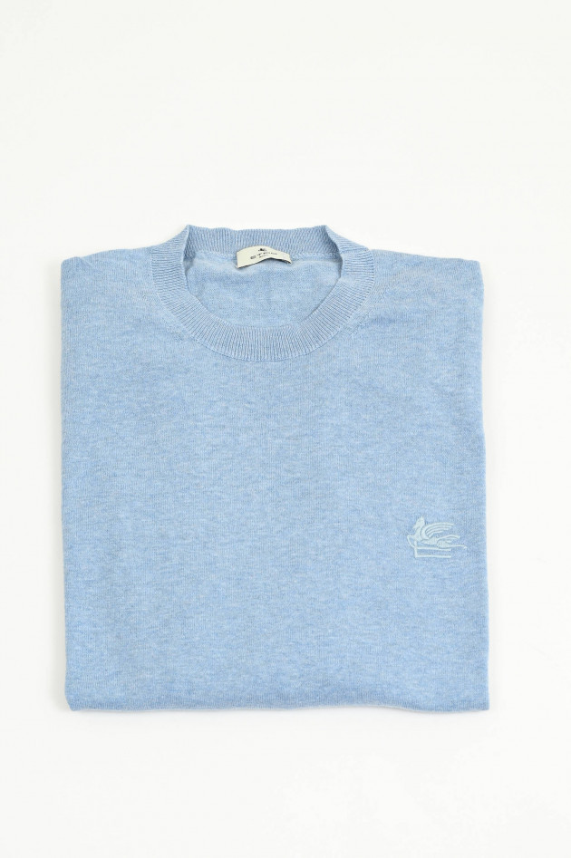 Etro Strickpullover aus Baumwolle in Hellblau