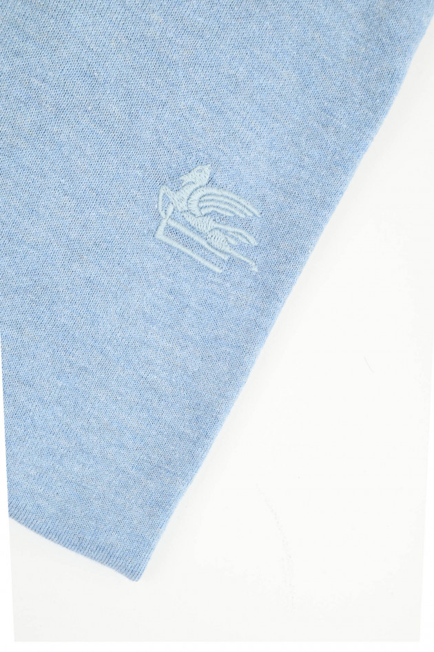 Etro Strickpullover aus Baumwolle in Hellblau