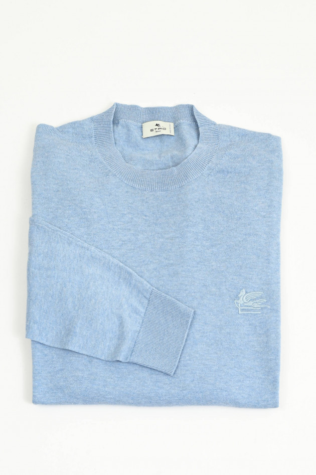 Etro Strickpullover aus Baumwolle in Hellblau
