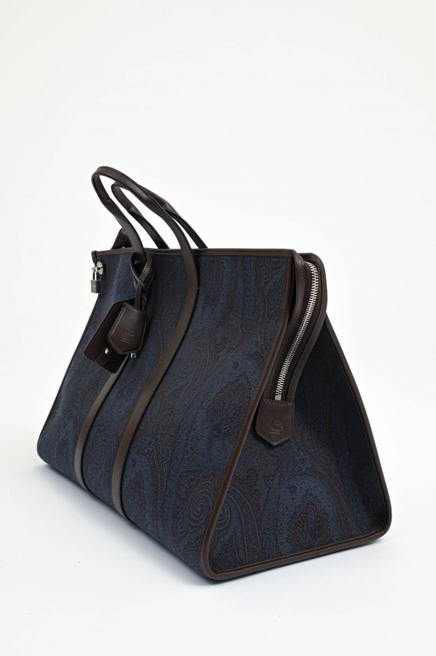 Etro Reisetasche mit Paisley-Muster in Navy