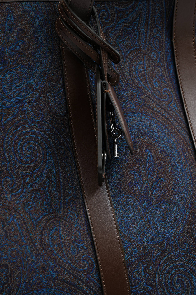 Etro Reisetasche mit Paisley-Muster in Navy