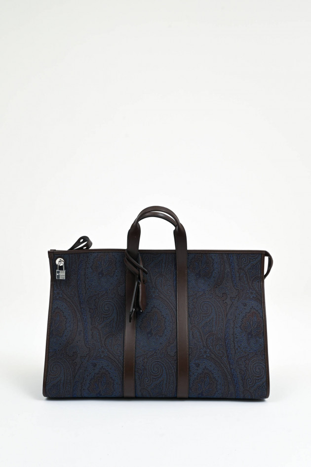 Etro Reisetasche mit Paisley-Muster in Navy