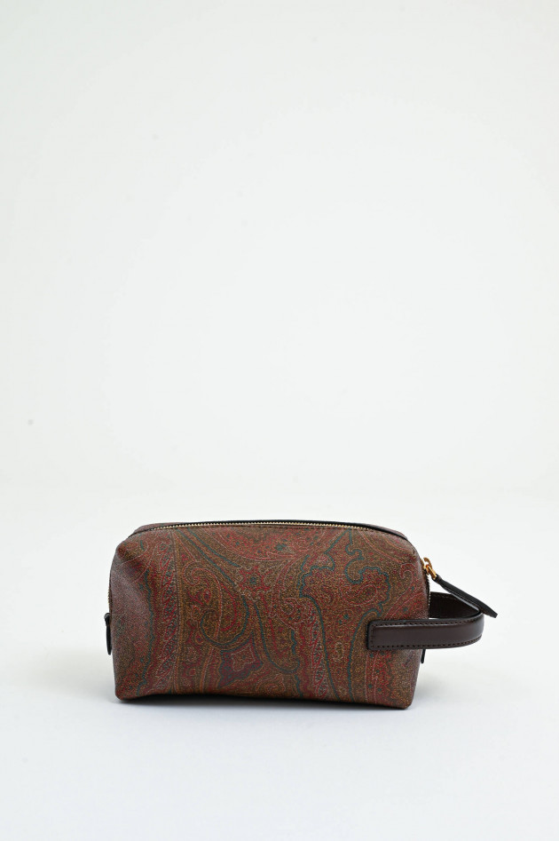 Etro Kosmetiktasche mit Paisley-Print in Braun