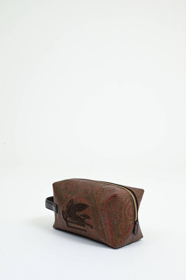 Etro Kosmetiktasche mit Paisley-Print in Braun