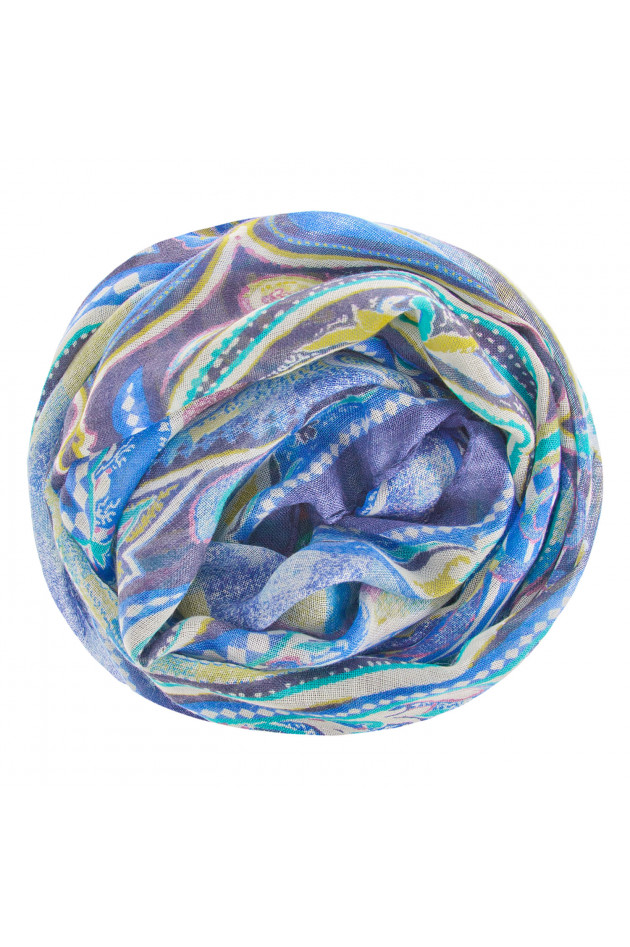 Etro Schal in Blau gemustert