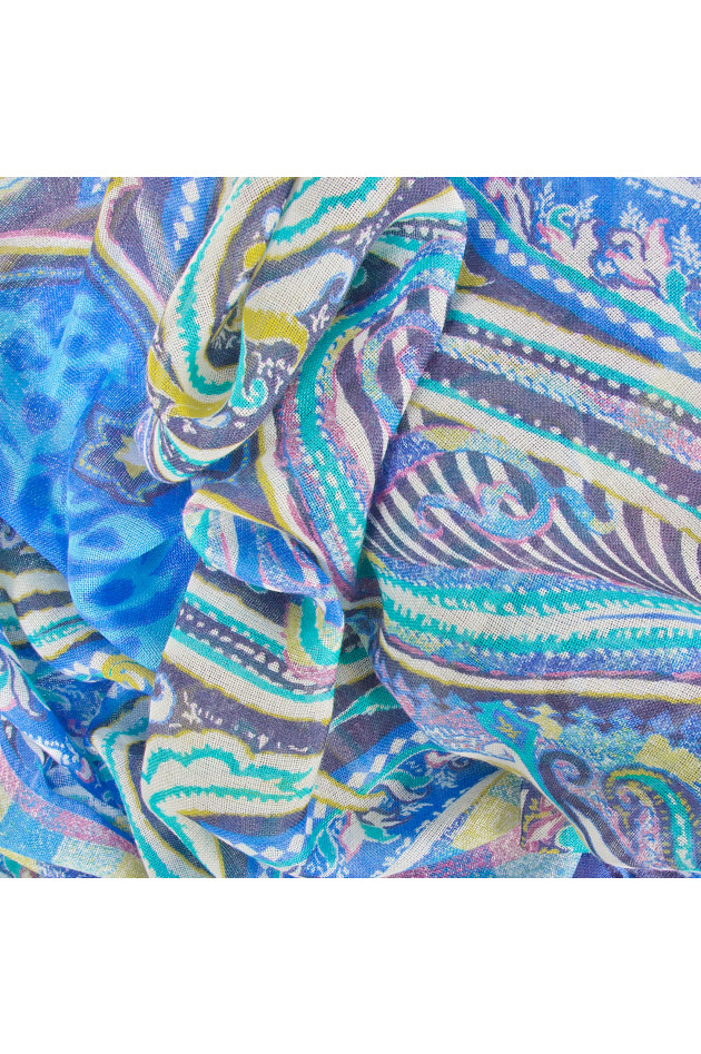 Etro Schal in Blau gemustert