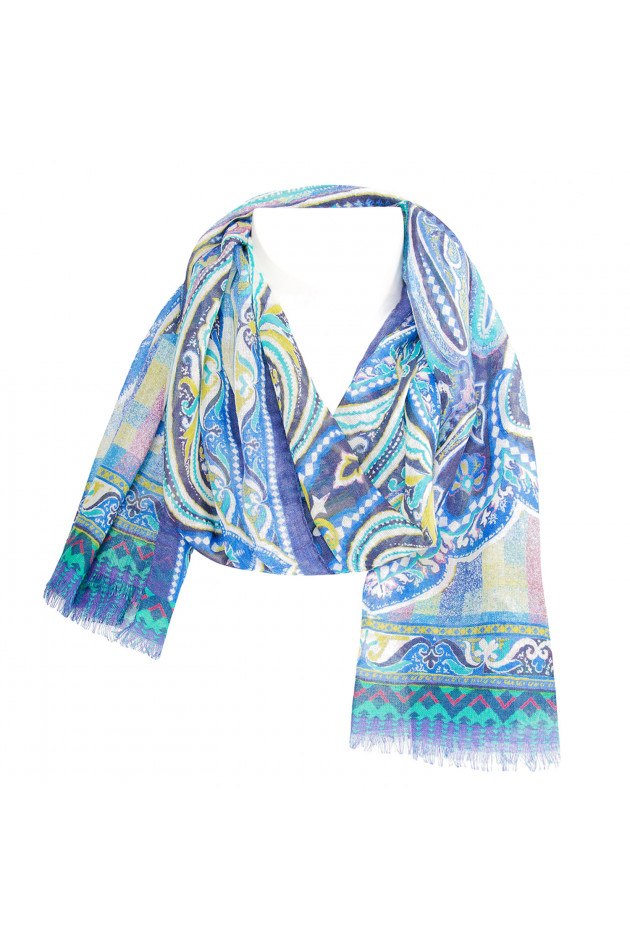 Etro Schal in Blau gemustert