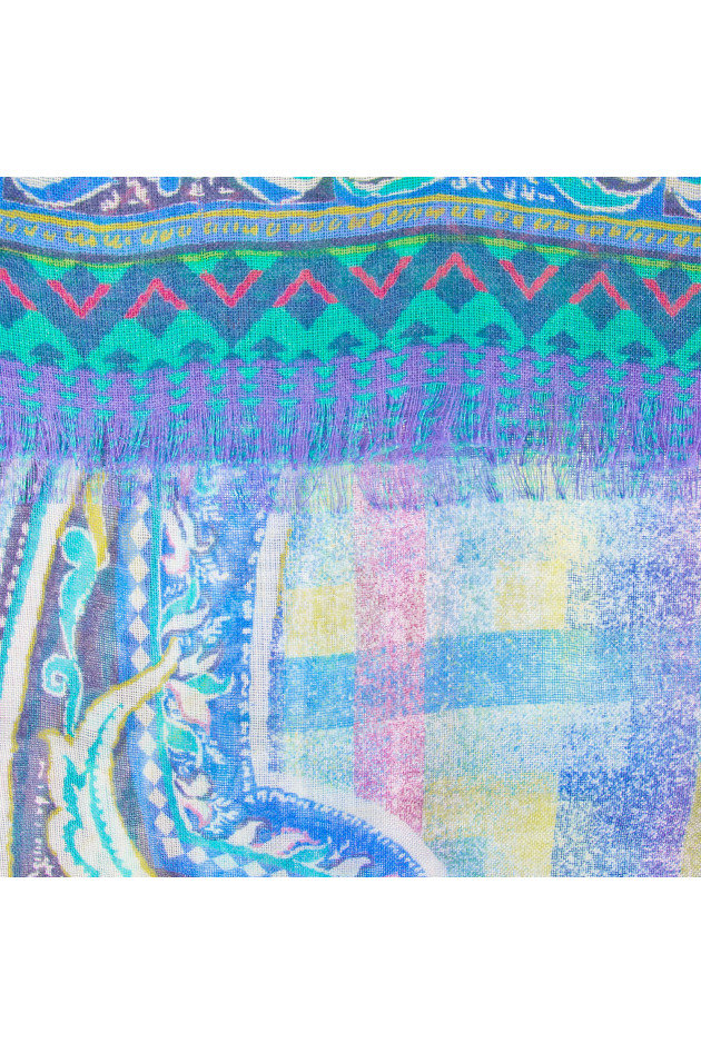Etro Schal in Blau gemustert