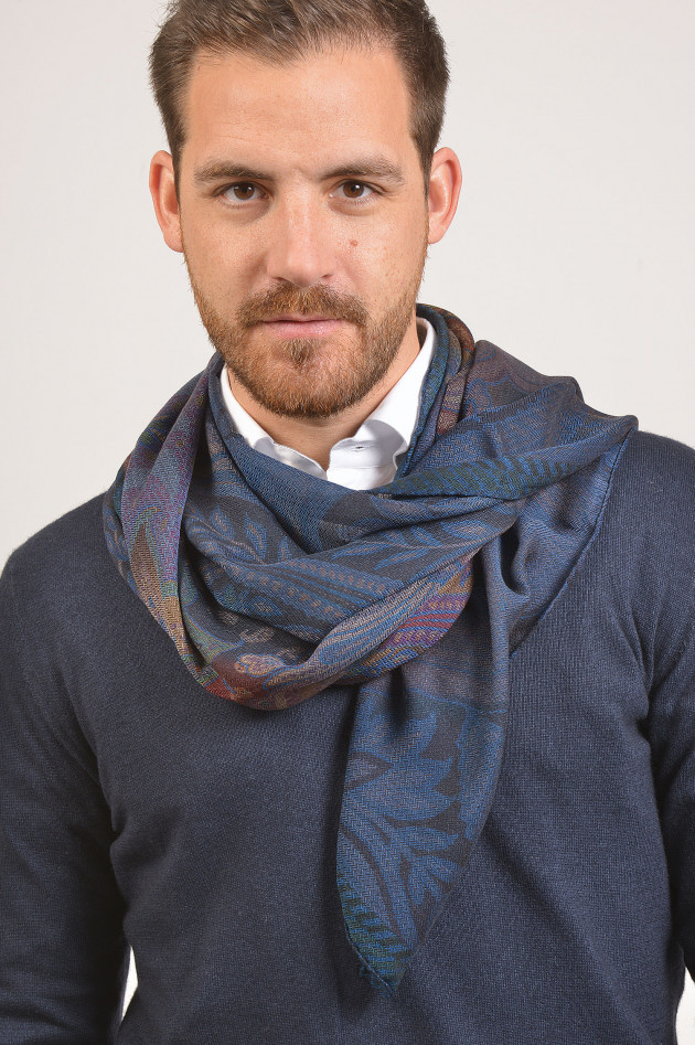 Etro Schal in Blau gemustert
