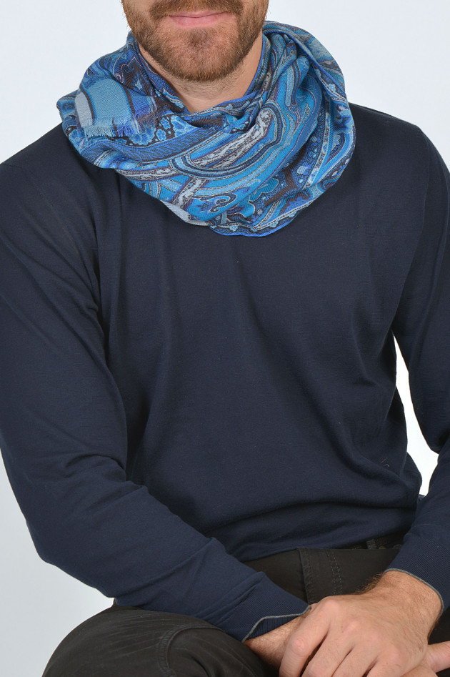 Etro Schal in Blau gemustert